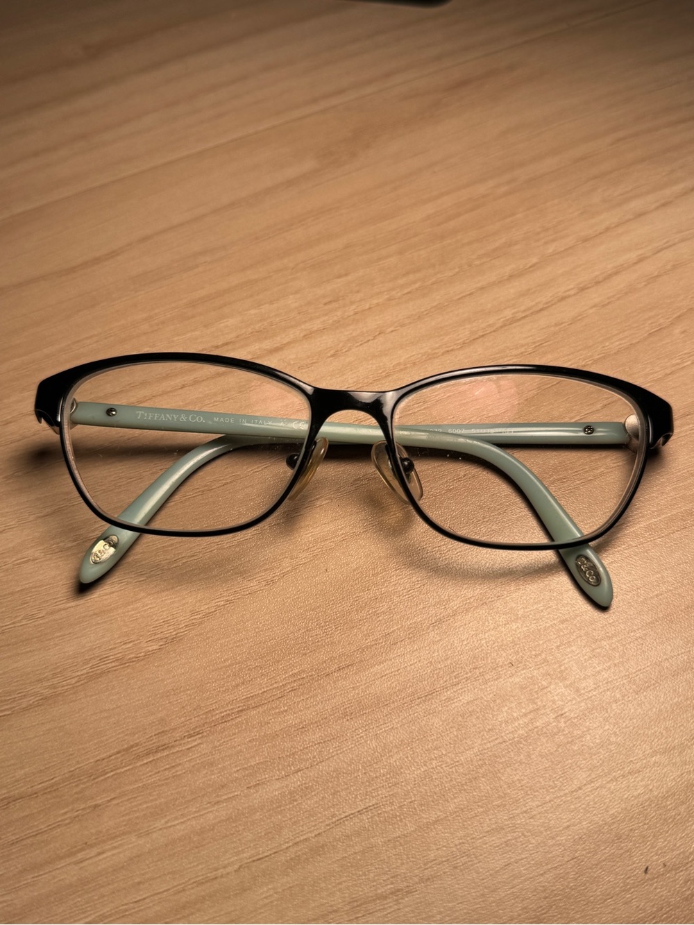 Tiffany & Co. Black Frame Glasses with Light Blue Temples